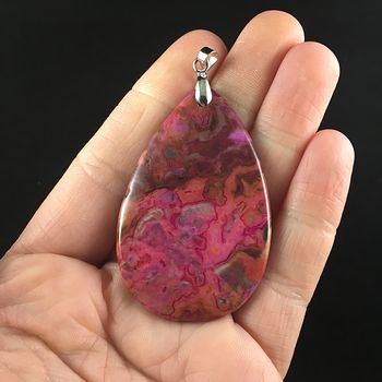 Pink Crazy Lace Agate Stone Jewelry Pendant #gtDr0CTBhKc