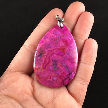 Pink Crazy Lace Agate Stone Jewelry Pendant #wylNpJ9d5Sc