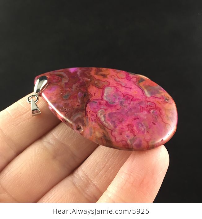 Pink Crazy Lace Agate Stone Jewelry Pendant - #gtDr0CTBhKc-4
