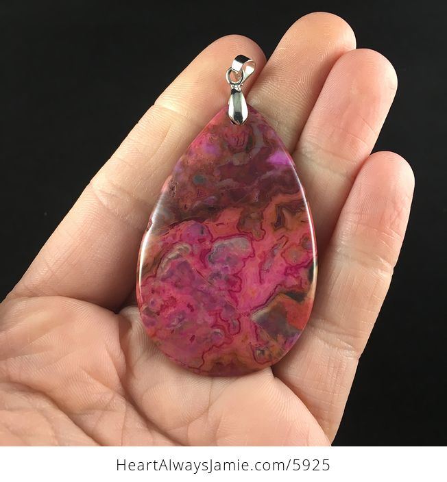 Pink Crazy Lace Agate Stone Jewelry Pendant - #gtDr0CTBhKc-1
