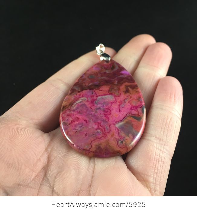 Pink Crazy Lace Agate Stone Jewelry Pendant - #gtDr0CTBhKc-2