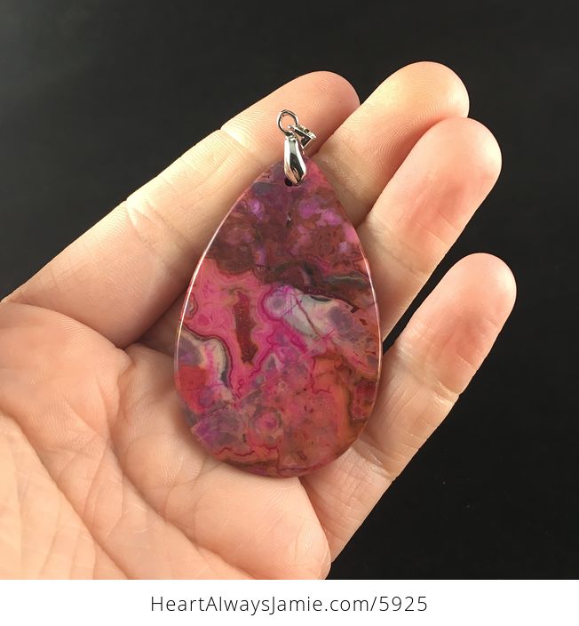 Pink Crazy Lace Agate Stone Jewelry Pendant - #gtDr0CTBhKc-6