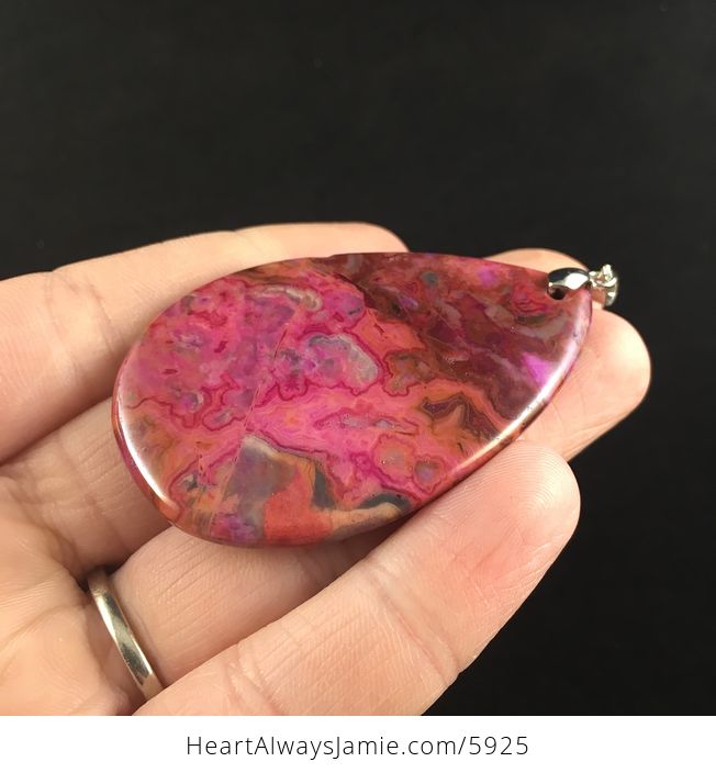 Pink Crazy Lace Agate Stone Jewelry Pendant - #gtDr0CTBhKc-3