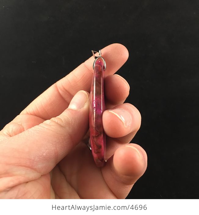 Pink Crazy Lace Agate Stone Jewelry Pendant - #hLMmnmGjJkw-4