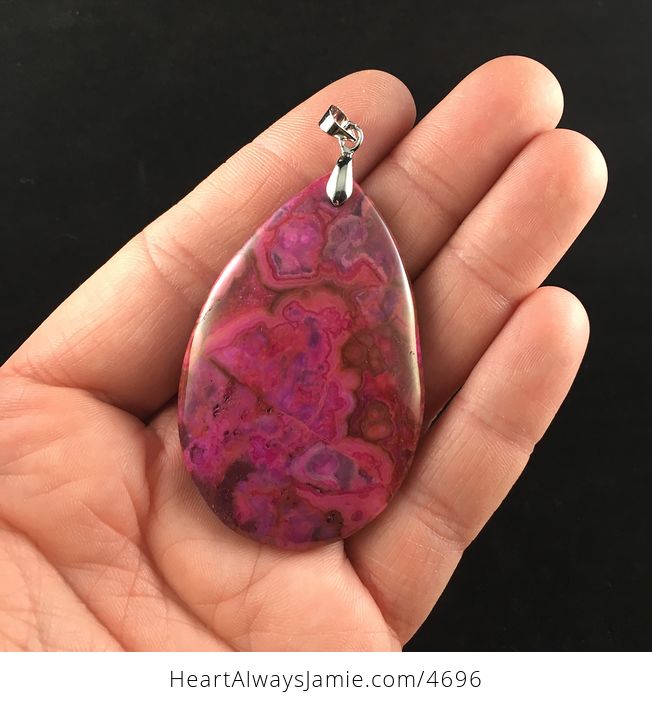 Pink Crazy Lace Agate Stone Jewelry Pendant - #hLMmnmGjJkw-1
