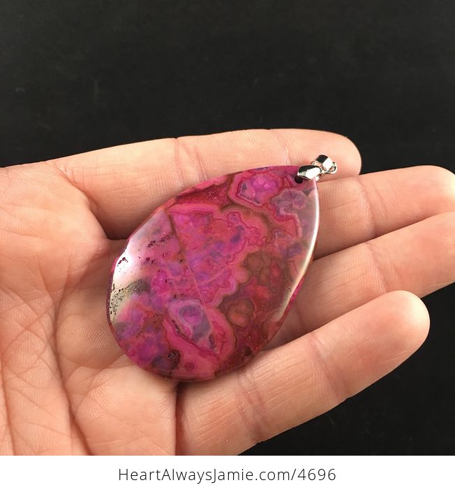Pink Crazy Lace Agate Stone Jewelry Pendant - #hLMmnmGjJkw-2