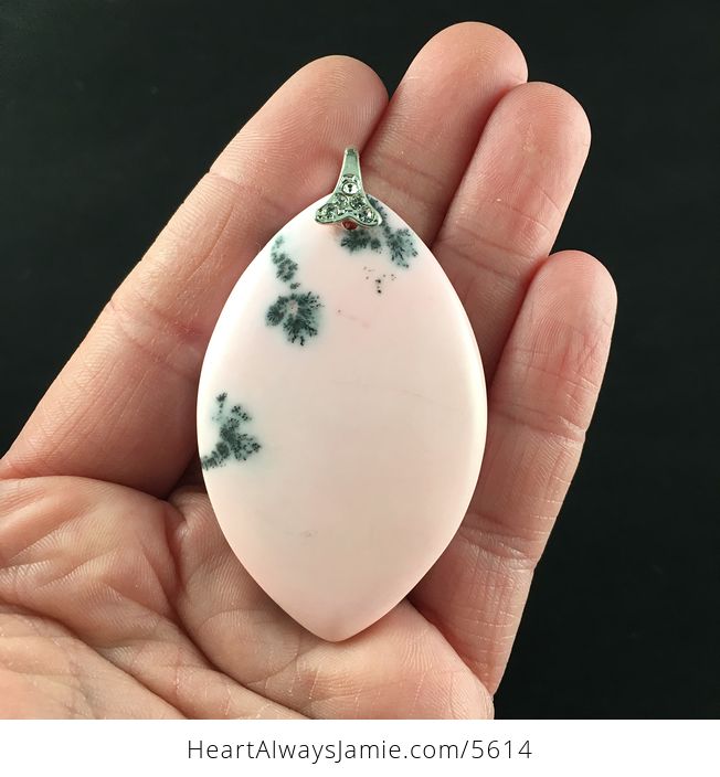 Pink Dendriti Opal Stone Jewelry Pendant - #GqChyON5Iiw-1