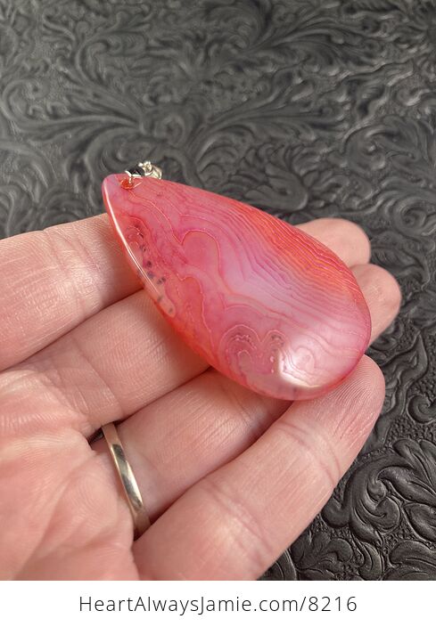 Pink Dendritic Agate Stone Jewelry Pendant - #31oGBIquO3o-5