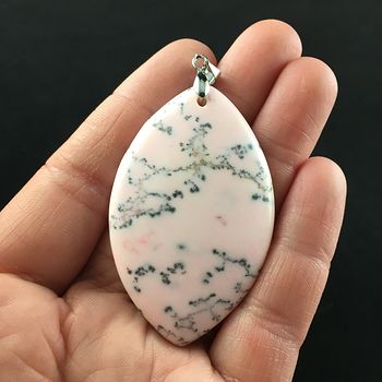 Pink Dendritic Opal Stone Jewelry Pendant #F1hxONmlShg
