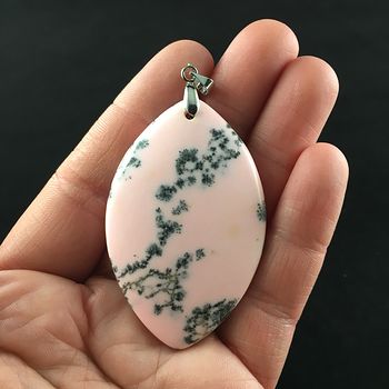 Pink Dendritic Opal Stone Jewelry Pendant #m9sQ8uOaJdA