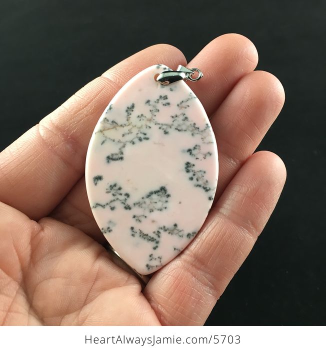 Pink Dendritic Opal Stone Jewelry Pendant - #F1hxONmlShg-6