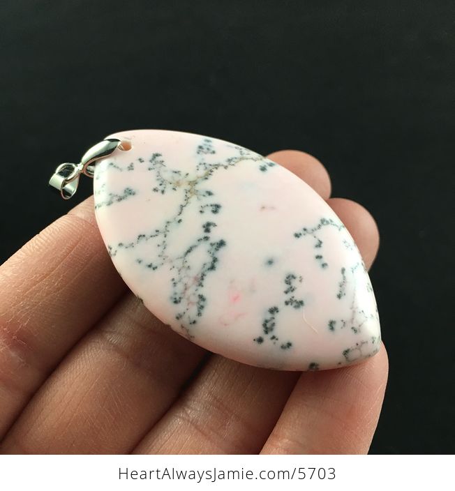 Pink Dendritic Opal Stone Jewelry Pendant - #F1hxONmlShg-4