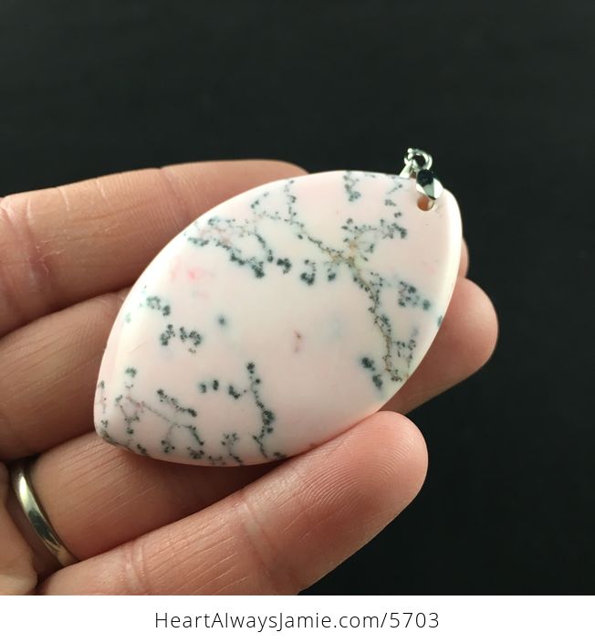 Pink Dendritic Opal Stone Jewelry Pendant - #F1hxONmlShg-3