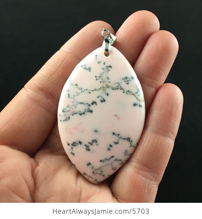 Pink Dendritic Opal Stone Jewelry Pendant - #F1hxONmlShg-1