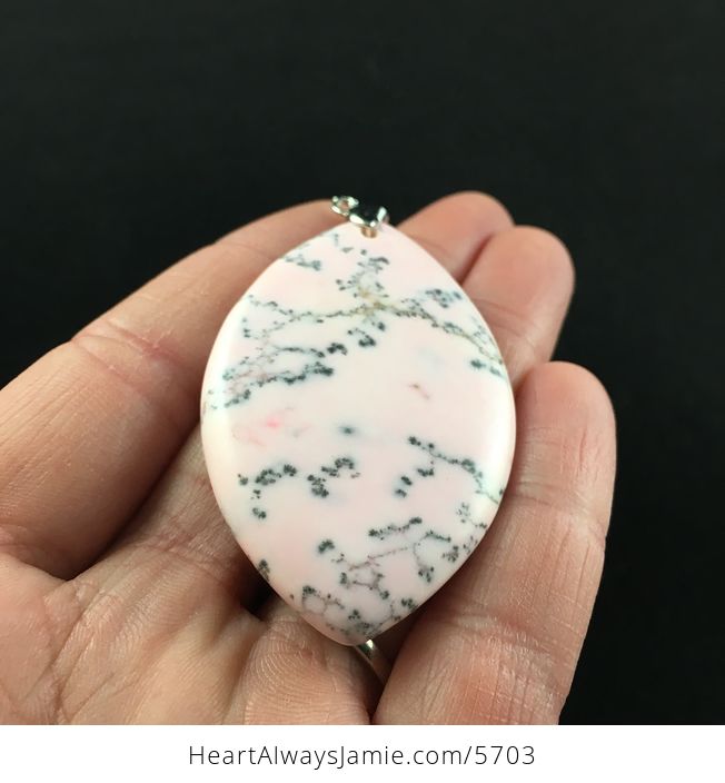 Pink Dendritic Opal Stone Jewelry Pendant - #F1hxONmlShg-2
