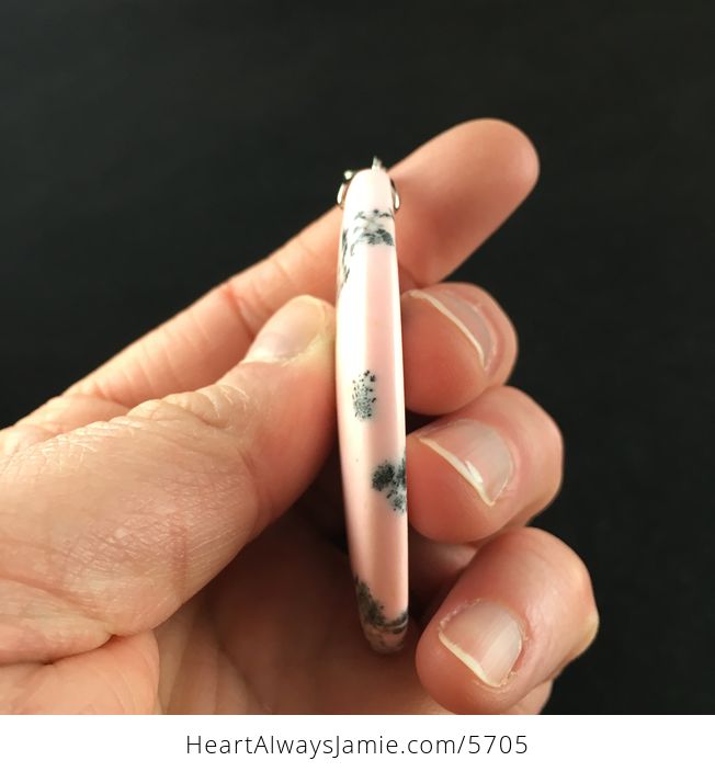 Pink Dendritic Opal Stone Jewelry Pendant - #m9sQ8uOaJdA-4