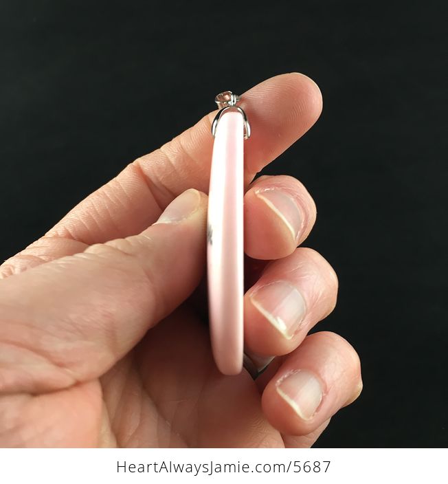 Pink Dendritic Opal Stone Jewelry Pendant - #xu6Pl9Ed7Bs-5