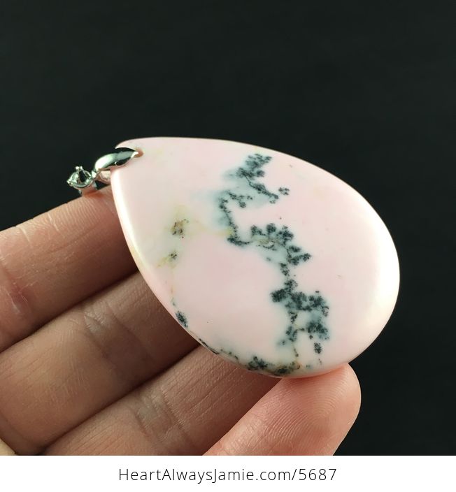 Pink Dendritic Opal Stone Jewelry Pendant - #xu6Pl9Ed7Bs-4