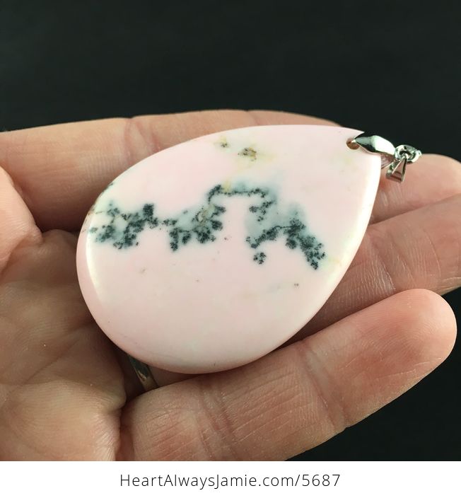 Pink Dendritic Opal Stone Jewelry Pendant - #xu6Pl9Ed7Bs-3