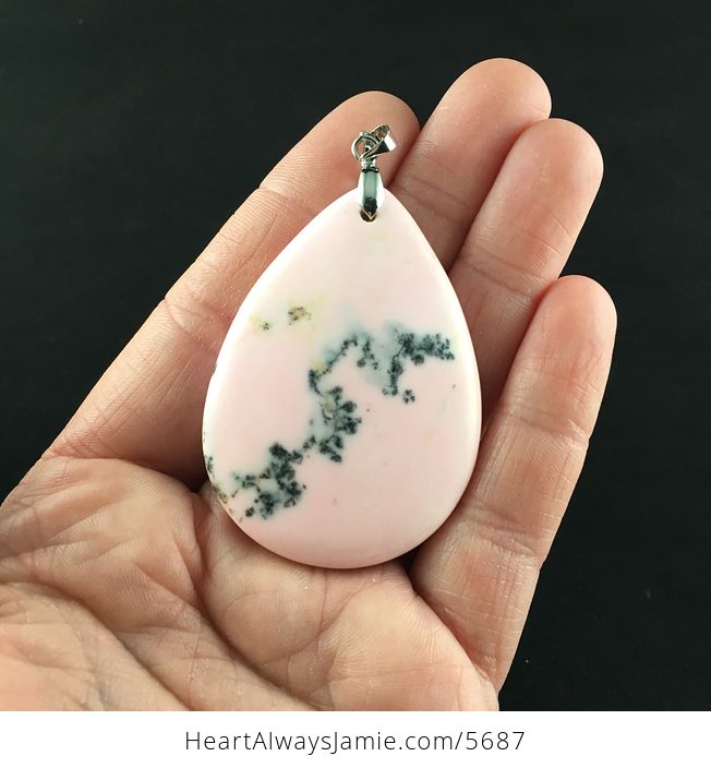 Pink Dendritic Opal Stone Jewelry Pendant - #xu6Pl9Ed7Bs-1
