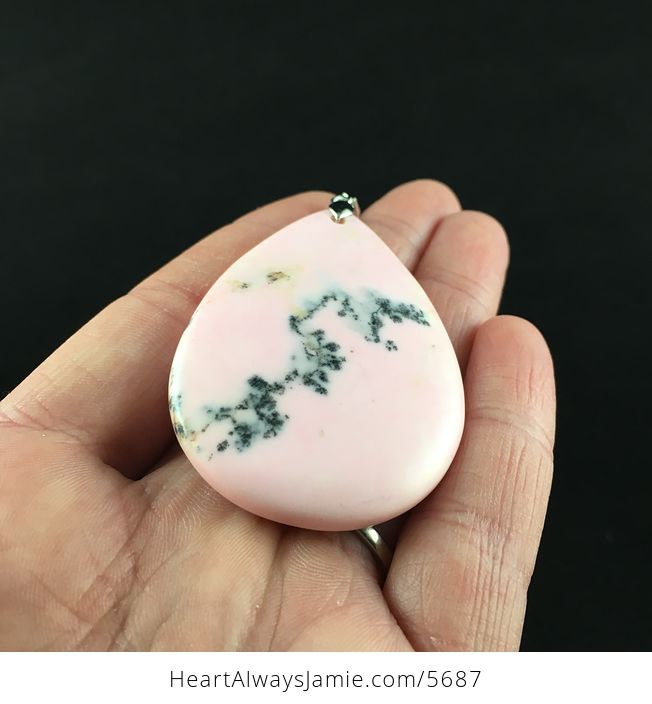 Pink Dendritic Opal Stone Jewelry Pendant - #xu6Pl9Ed7Bs-2