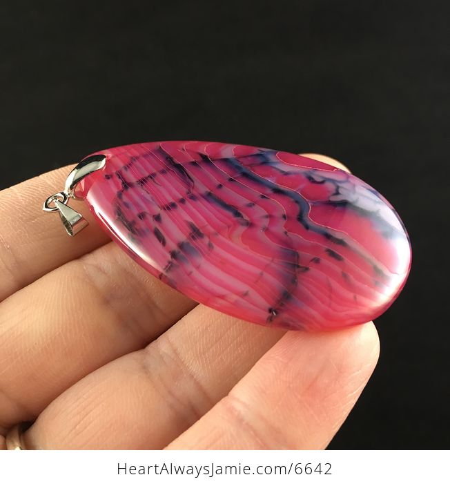 Pink Dragon Veins Stone Pendant Jewelry - #AE1ey8oOFm8-4