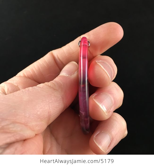 Pink Dragon Veins Stone Pendant Jewelry - #ddTO07BNxZ0-5