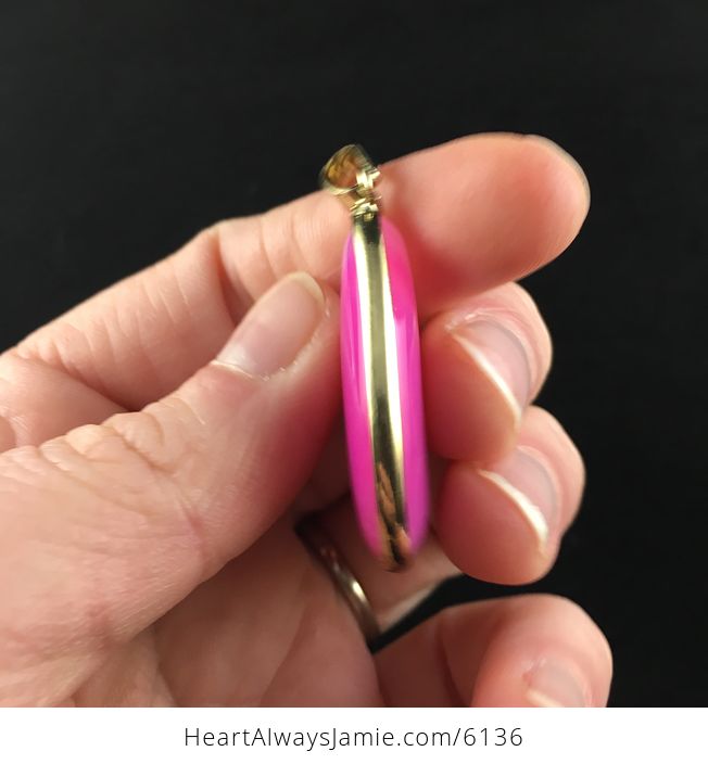 Pink Drusy Agate Stone Jewelry Pendant - #lfKNP1CNsPo-4