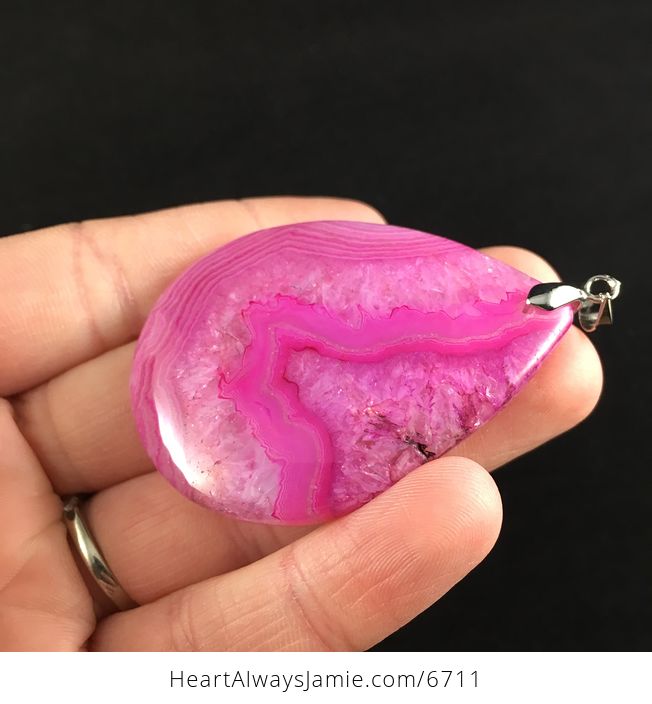 Pink Drusy Crystal Agate Stone Jewelry Pendant - #Msoblmsx1kc-3