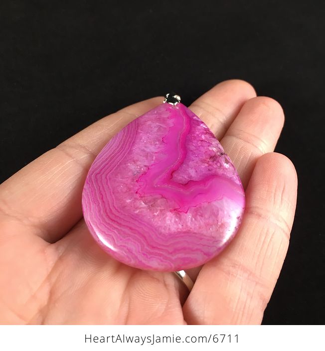 Pink Drusy Crystal Agate Stone Jewelry Pendant - #Msoblmsx1kc-2
