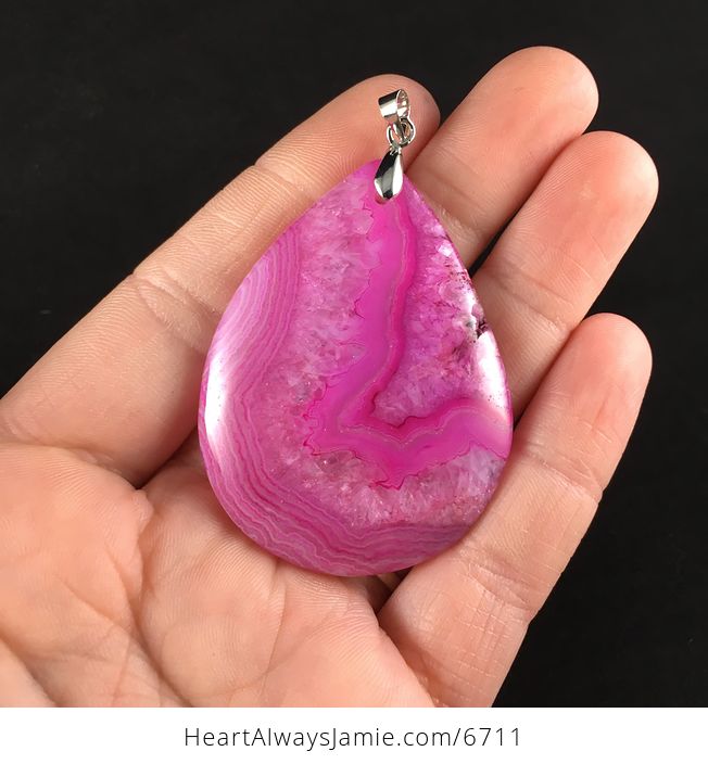 Pink Drusy Crystal Agate Stone Jewelry Pendant - #Msoblmsx1kc-1