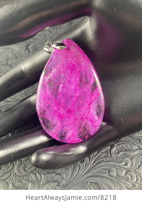 Pink Drusy Crystal Geode Agate Stone Jewelry Pendant - #pgaW4YDRZEs-1