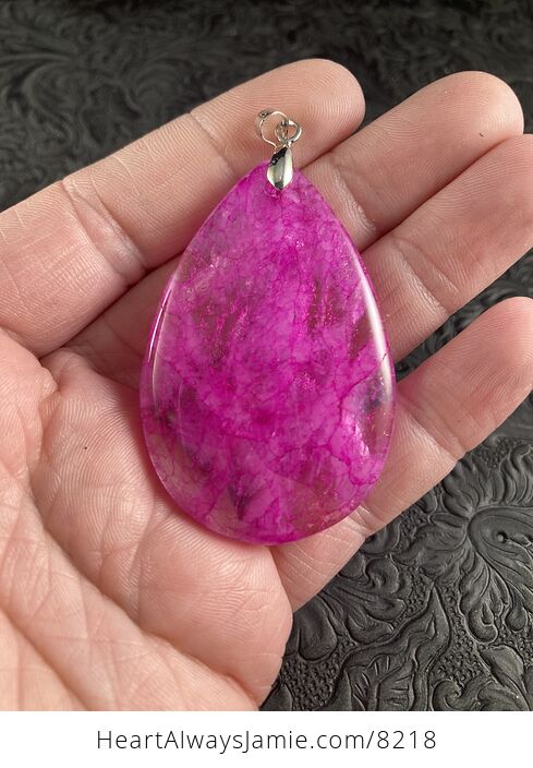 Pink Drusy Crystal Geode Agate Stone Jewelry Pendant - #pgaW4YDRZEs-2