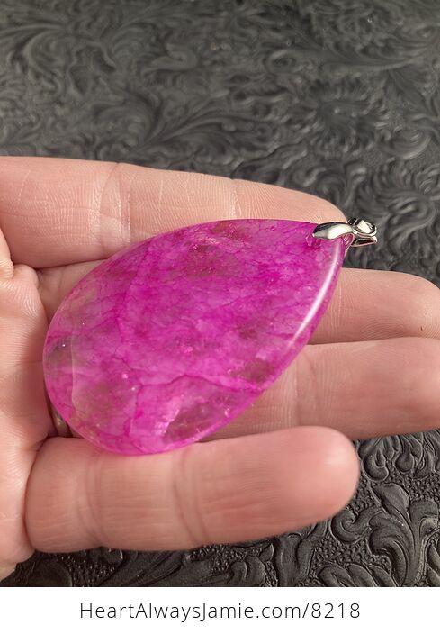 Pink Drusy Crystal Geode Agate Stone Jewelry Pendant - #pgaW4YDRZEs-3