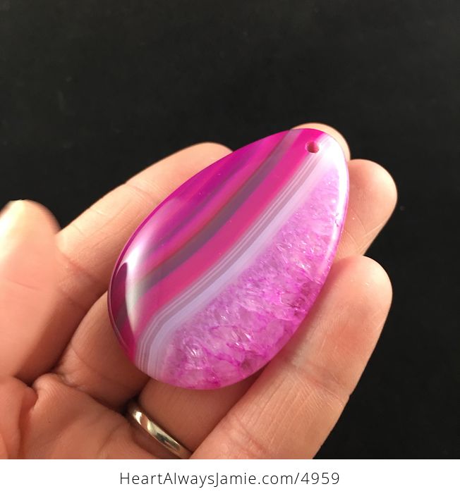 Pink Druzy Agate Stone Jewelry Pendant - #dySza5qSaIE-3