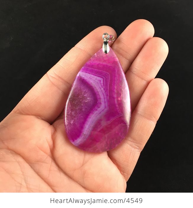 Pink Druzy Dragon Veins Agate Stone Jewelry Pendant - #8Mge8VnfIzE-1