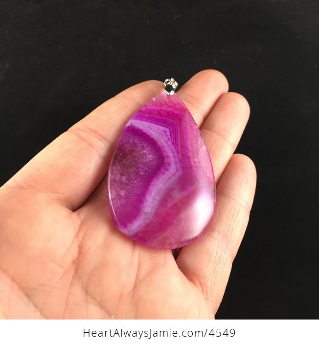 Pink Druzy Dragon Veins Agate Stone Jewelry Pendant - #8Mge8VnfIzE-2