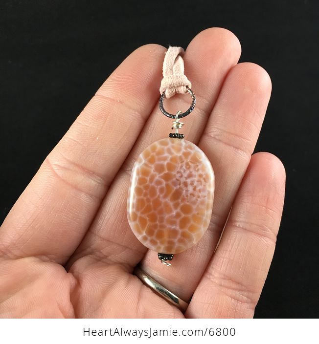 Pink Fire Agate Stone Jewelry Pendant Necklace - #RnE64dbxx14-1
