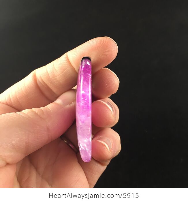 Pink Heart Shaped Druzy Agate Stone Jewelry Pendant - #whWov66060o-11