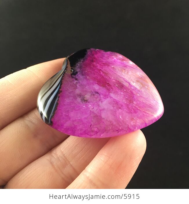 Pink Heart Shaped Druzy Agate Stone Jewelry Pendant - #whWov66060o-10