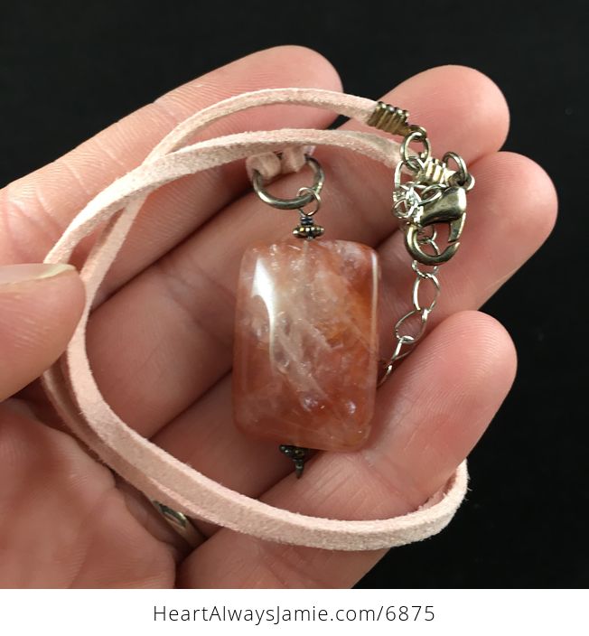 Pink Icy Quartz Stone Jewelry Pendant Necklace - #UzXU4VW96L0-4