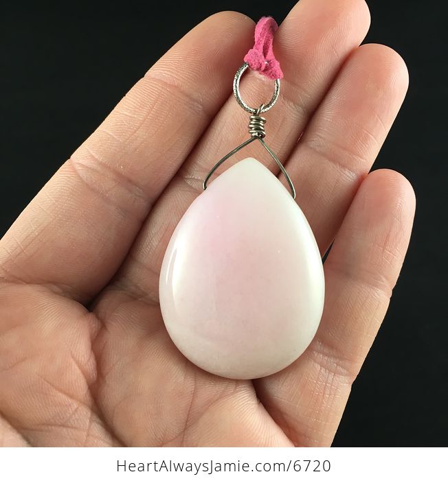 Pink Jade Stone Jewelry Pendant Necklace - #u6XHJljeClM-2
