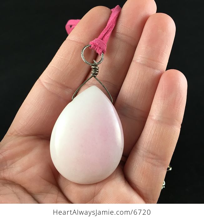 Pink Jade Stone Jewelry Pendant Necklace - #u6XHJljeClM-4