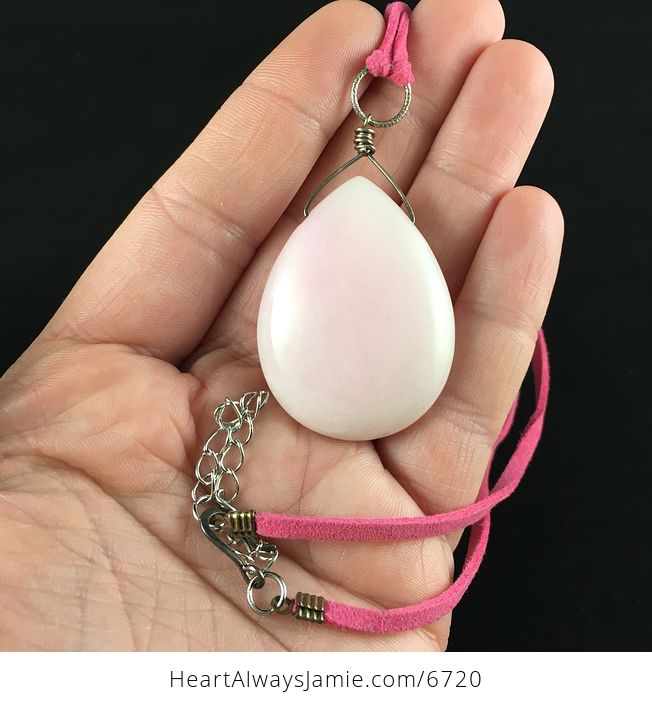 Pink Jade Stone Jewelry Pendant Necklace - #u6XHJljeClM-1