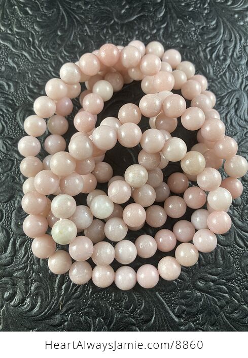 Pink Opal Stone 8mm Natural Gemstone Crystal Jewelry Bracelet - #bke5Ohccu80-2