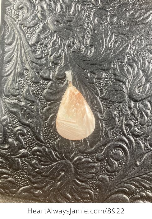 Pink Peach Stilbite Scolecite Stone Jewelry Pendant - #03XlnBaYRu4-3