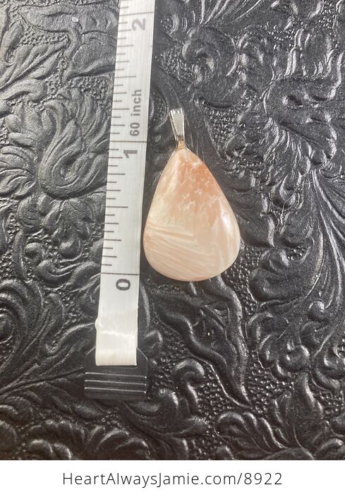 Pink Peach Stilbite Scolecite Stone Jewelry Pendant - #03XlnBaYRu4-2