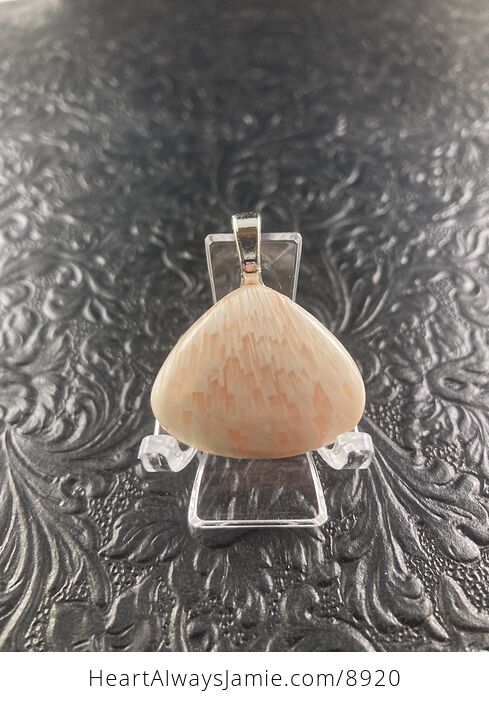 Pink Peach Stilbite Scolecite Stone Jewelry Pendant - #THyhVjbmaR4-13
