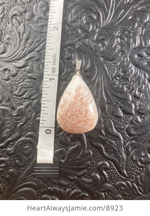 Pink Peach Stilbite Scolecite Stone Jewelry Pendant - #nYVn8hFjv5g-2
