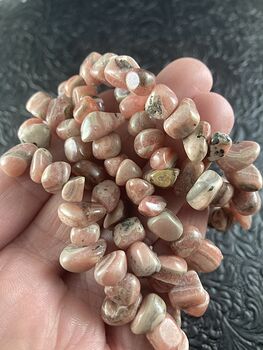 Pink Rhodochrosite Stone Crystal Chip Stretchy Bracelet Jewelry #mIfSkAPFNGk
